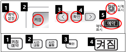 에어컨 타이머 설정 중인 모습